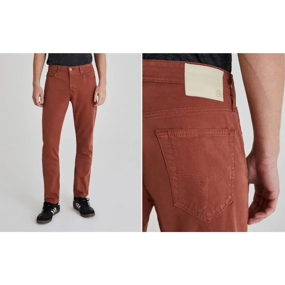 AG Adriano Goldschmied Everett Slim Straight‎ Jeans 38x35 Worn Copper NWT $188